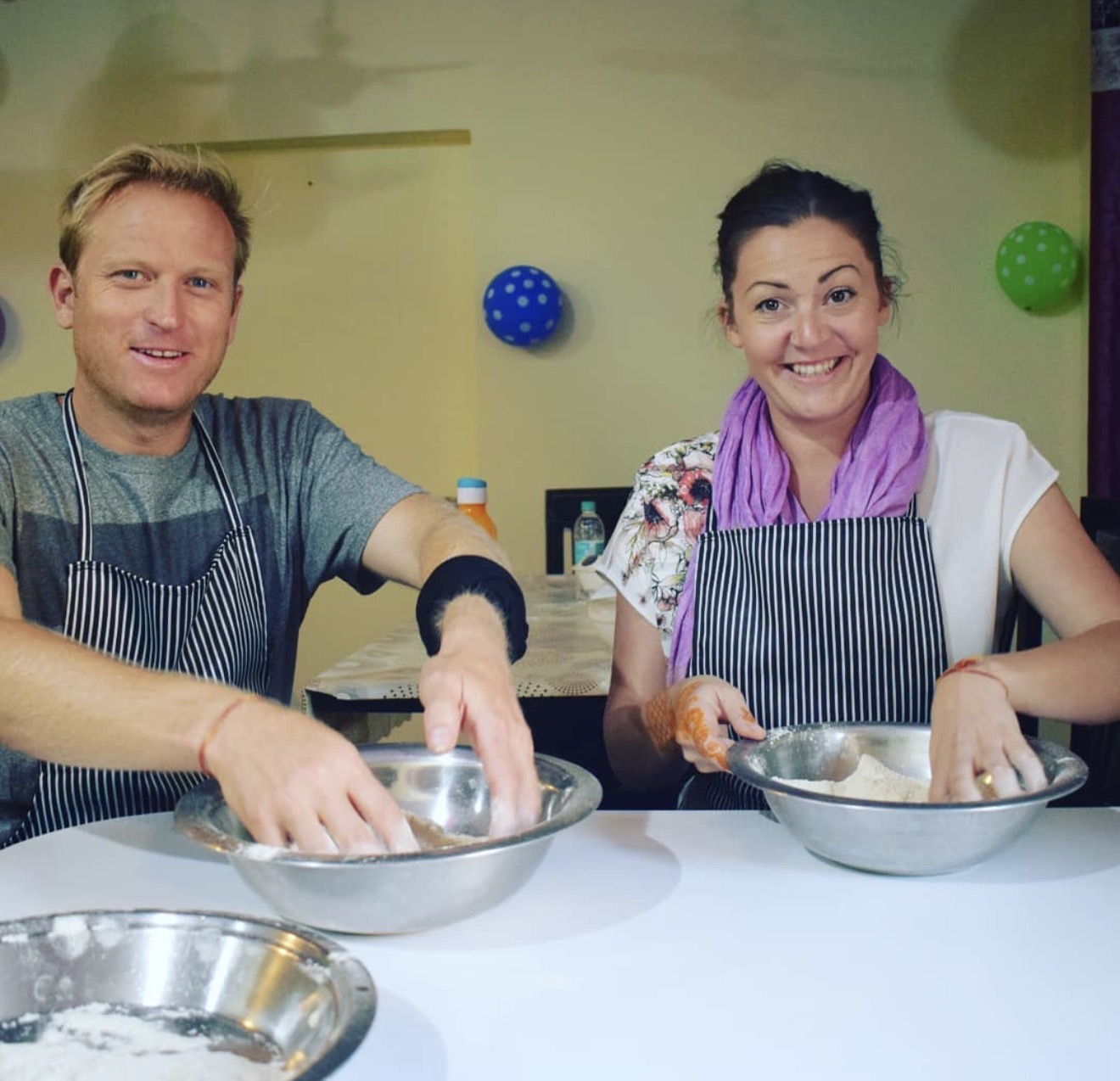 Guests tasting a finished curry
